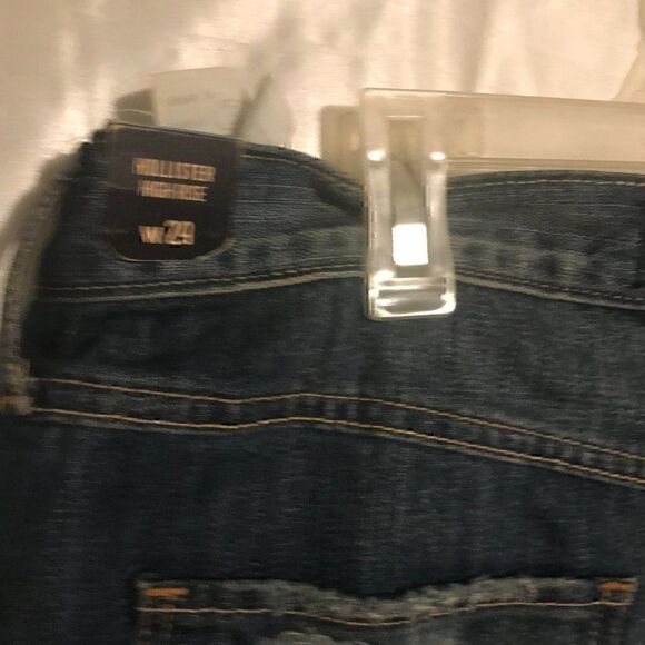 Hollister High Rise Dark Wash Denim Destroyed Distressed Jean Shorts 9 - Picture 4 of 6